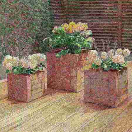 NATURE SPRING Square Planters – 3-Piece Set, Brown 154329FJN